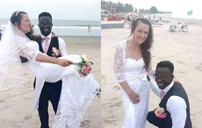 Young Ghanaian Man Marries A White Woman Older Enough To Be His Great Grandmother