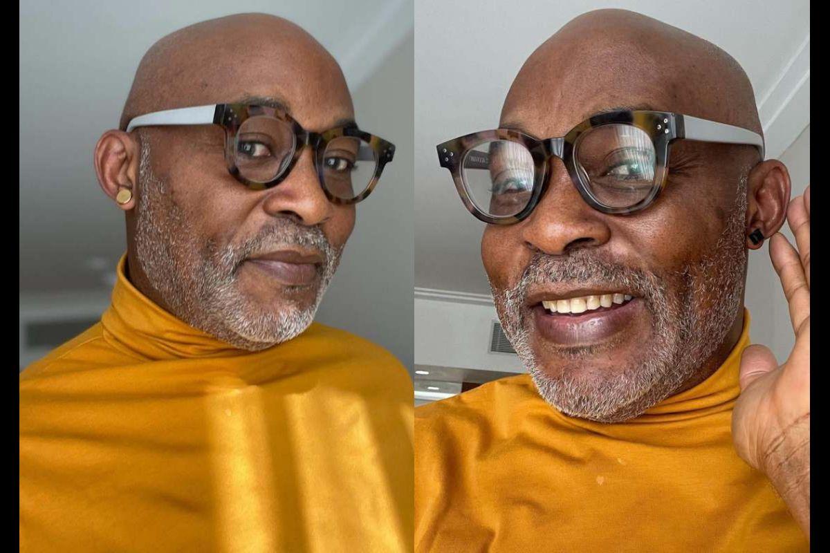 Actor, RMD Shows Off New Look In Lack And Gold Stud Earrings As he Warms Up For His 60th Birthday
