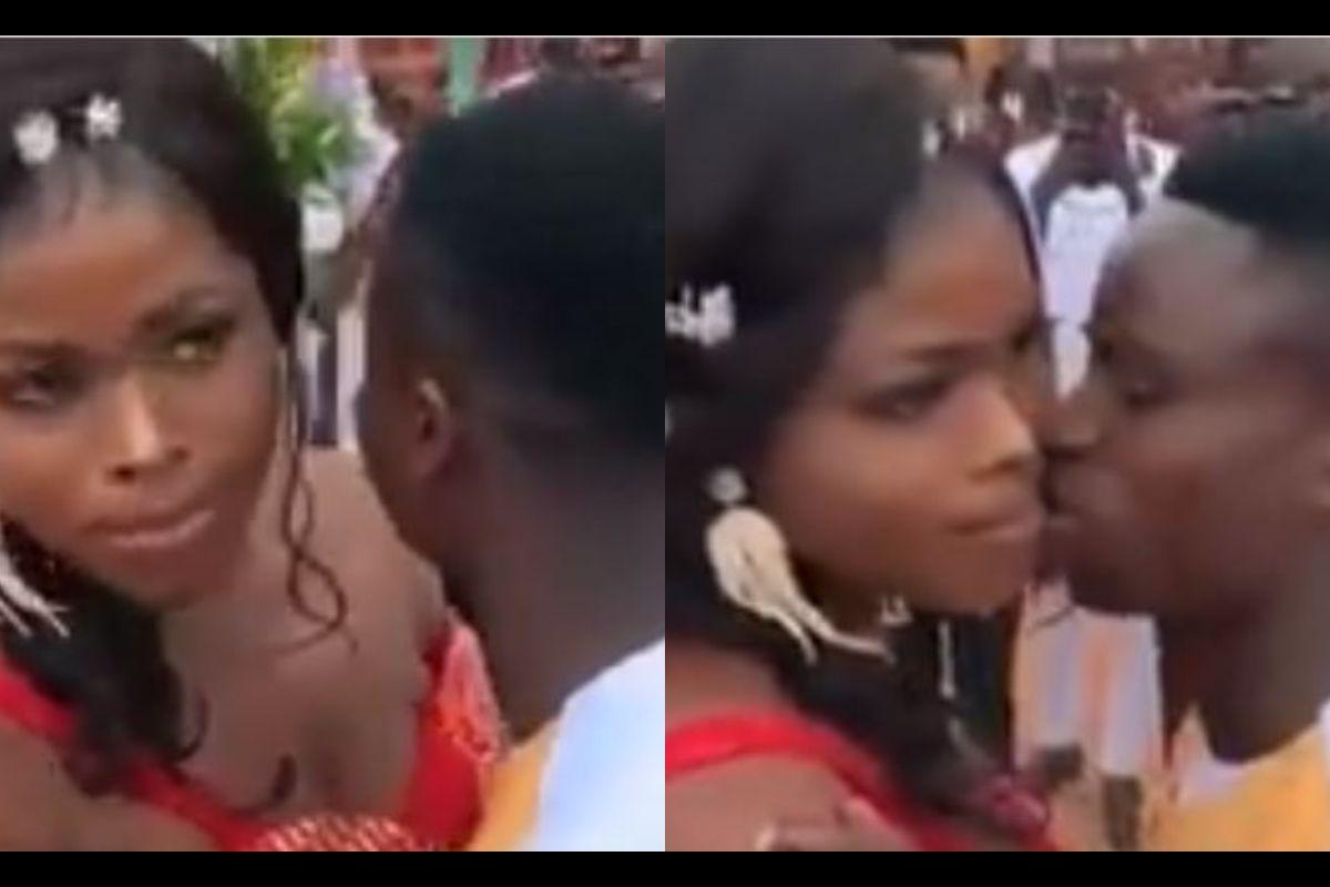VIDEO: Drama As Groom Fails At All Attempts To Kiss His Bride